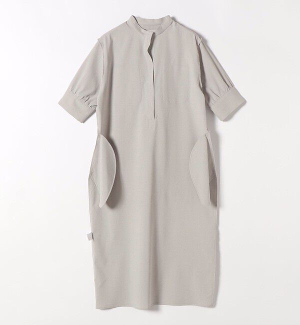 quaranciel「《予約》quaranciel:〈洗濯機可能〉CALCULO(R)使用 バンドカラー シャツ ワンピース」|ワンピース|