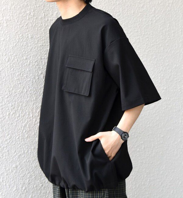 SHIPS any「SHIPS any: CALCULO(R) スピンドル  シャツ(セットアップ対応)26SS◆」|Tシャツ・カットソー|ブラック