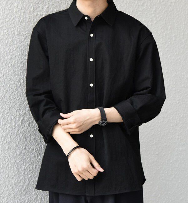 SHIPS any「SHIPS any: 360&deg; THE CIRCLE STRETCH リネン混 7分袖 シャツ◆」|シャツ・ブラウス|