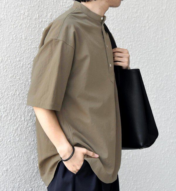 SHIPS any「SHIPS any: 360&deg; THE CIRCLE STRETCH リネン混 バンドカラーシャツ◆」|シャツ・ブラウス|