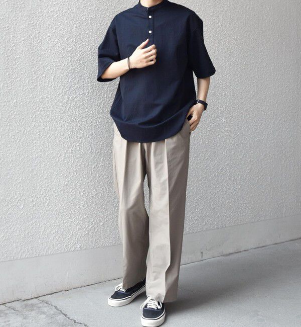 SHIPS any「SHIPS any: 360&deg; THE CIRCLE STRETCH リネン混 バンドカラーシャツ◆」|シャツ・ブラウス|