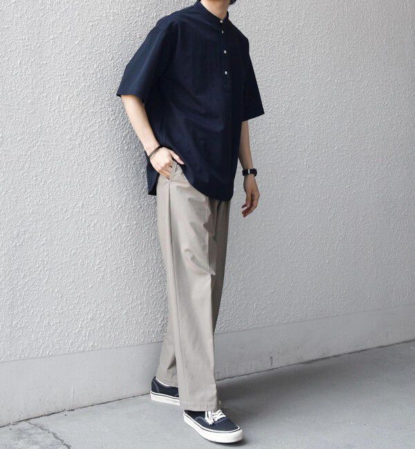 SHIPS any「SHIPS any: 360&deg; THE CIRCLE STRETCH リネン混 バンドカラーシャツ◆」|シャツ・ブラウス|