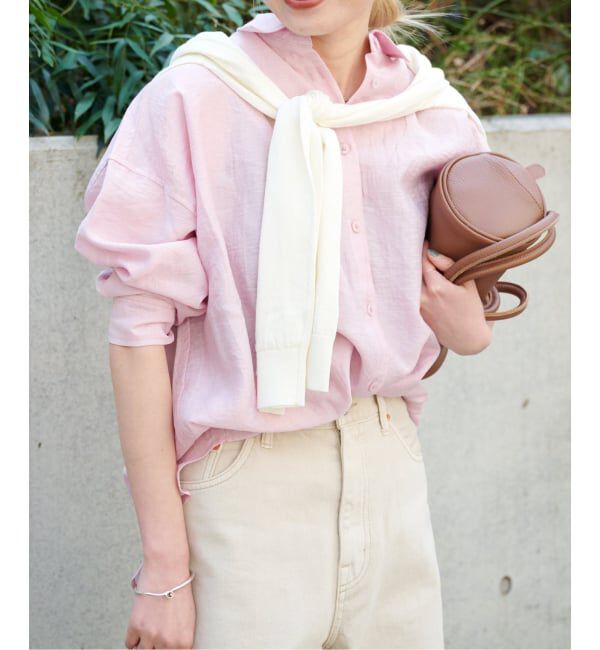 OUTDOOR PRODUCTS Usual Things「≪予約 追加≫レーヨンリネンシャツ」|シャツ・ブラウス|ピンク
