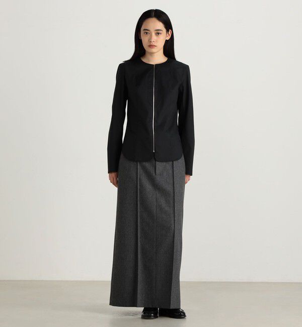 Edition「ポプリンメルトン ロングスカート」|タイト|