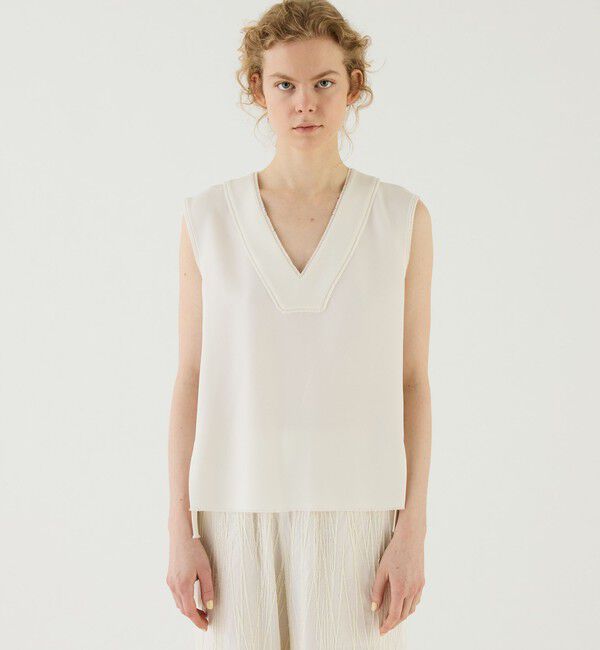 GALERIE VIE「ダブルクロス Vネックスリーブレスベスト」|ベスト・ジレ|