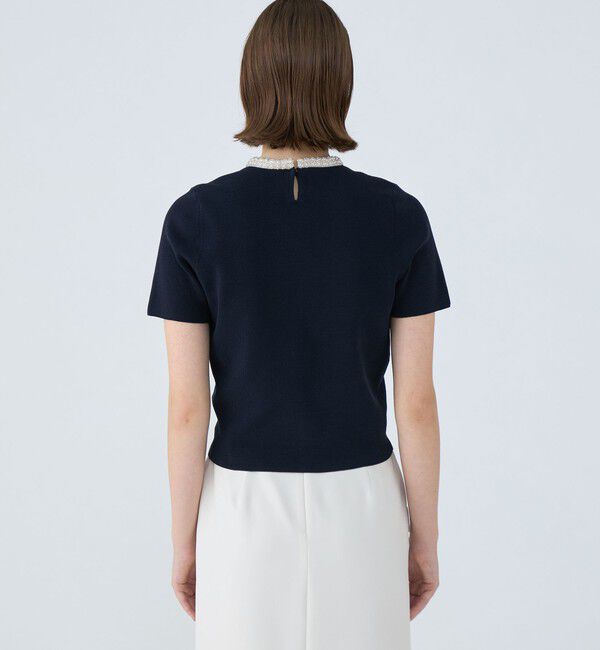 Ballsey「パールコンビ ショートスリーブプルオーバー」|ニット・セーター|