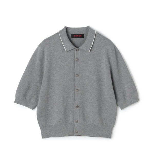 CABaN「コットンカシミヤ パールポロカーディガン」|カーディガン|15 グレー