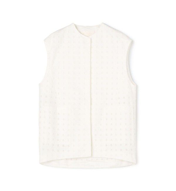 Ballsey「コットンエンブロイダリーコクーンジレ」|ベスト・ジレ|11 ホワイト