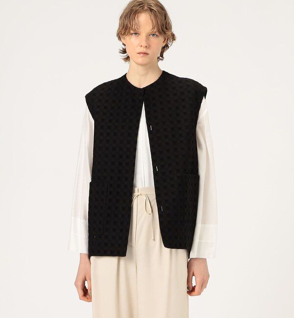 Ballsey「コットンエンブロイダリーコクーンジレ」|ベスト・ジレ|