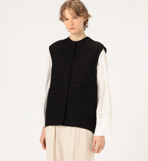 Ballsey「コットンエンブロイダリーコクーンジレ」|ベスト・ジレ|