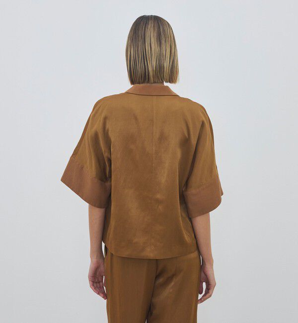 DES PRES「【WEB先行予約】ソフトサテン ハーフスリーブジャケット」|テーラードジャケット|