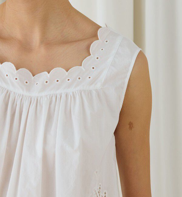 DES PRES「カットワークエンブロイダリー スリーブレスブラウス」|シャツ・ブラウス|