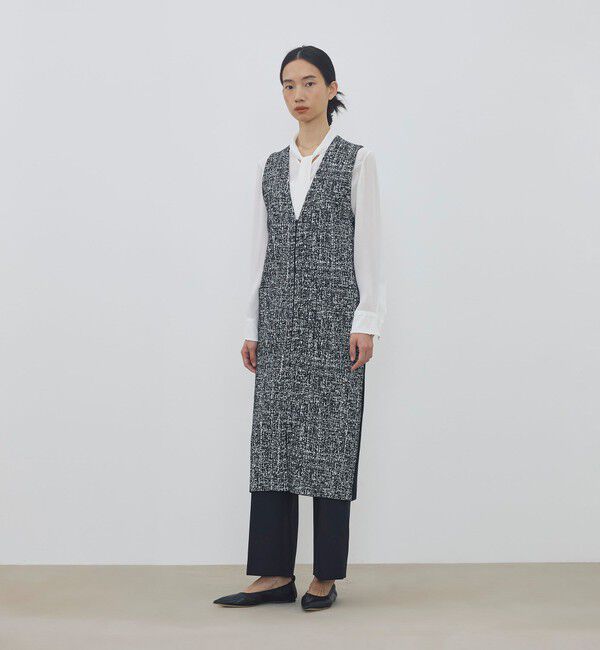 DES PRES「ツートーンジャカード Vネックロングジレ」|ベスト・ジレ|
