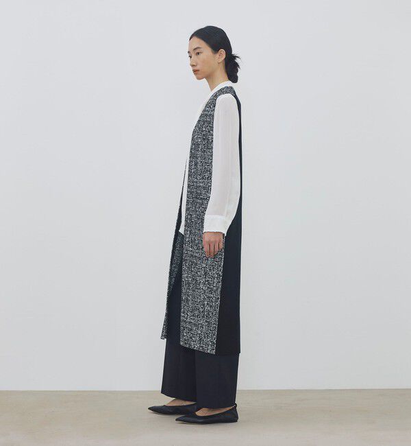 DES PRES「ツートーンジャカード Vネックロングジレ」|ベスト・ジレ|