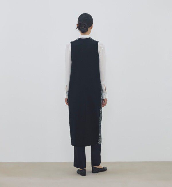 DES PRES「ツートーンジャカード Vネックロングジレ」|ベスト・ジレ|
