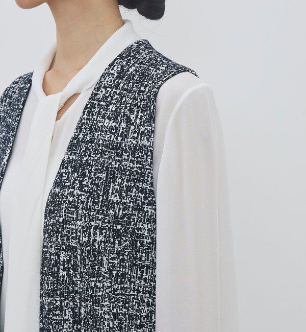 DES PRES「ツートーンジャカード Vネックロングジレ」|ベスト・ジレ|