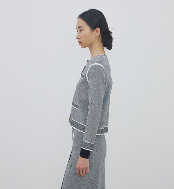 DES PRES「ストレッチダブルジャカード パイピングクルーネックカーディガン」|カーディガン|