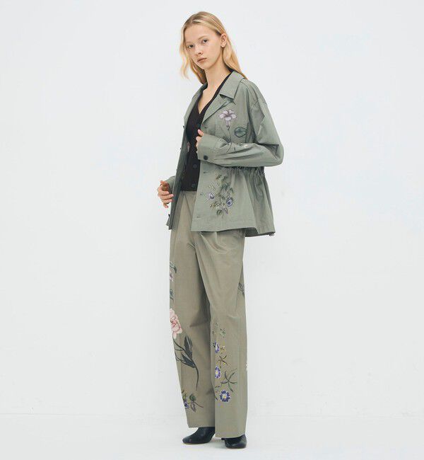 CABaN「コットンツイル フラワープリントブルゾン」|テーラードジャケット|