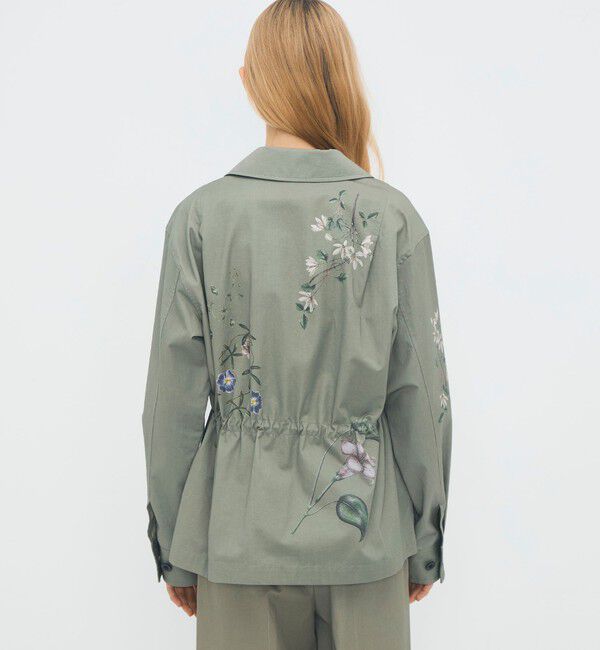 CABaN「コットンツイル フラワープリントブルゾン」|テーラードジャケット|