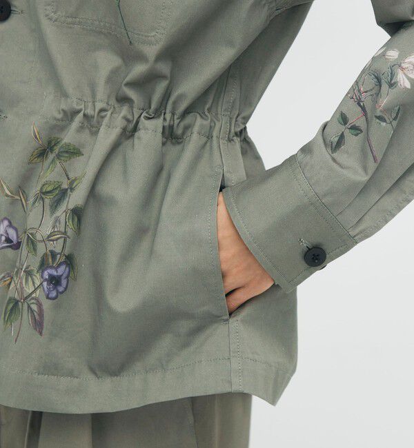 CABaN「コットンツイル フラワープリントブルゾン」|テーラードジャケット|