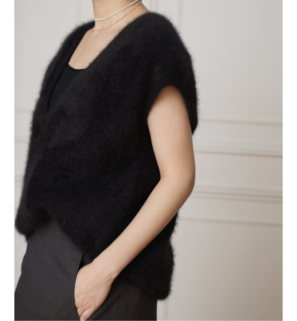 IENA LA BOUCLE「IENA LA BOUCLE ファーニットベスト」|ベスト・ジレ|ブラック