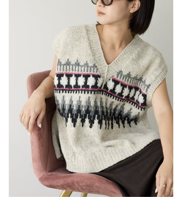 IENA LA BOUCLE「IENA LA BOUCLE ノルディックハンドニットベスト」|ベスト・ジレ|