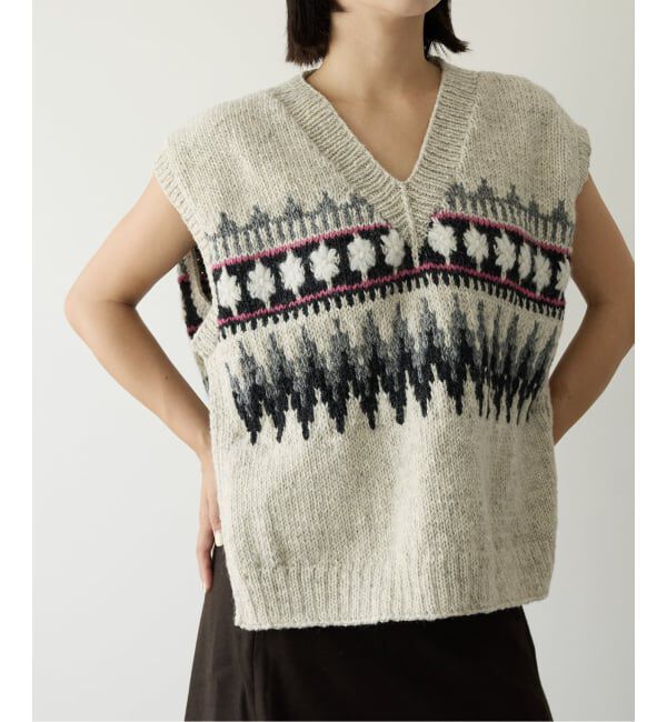 IENA LA BOUCLE「IENA LA BOUCLE ノルディックハンドニットベスト」|ベスト・ジレ|