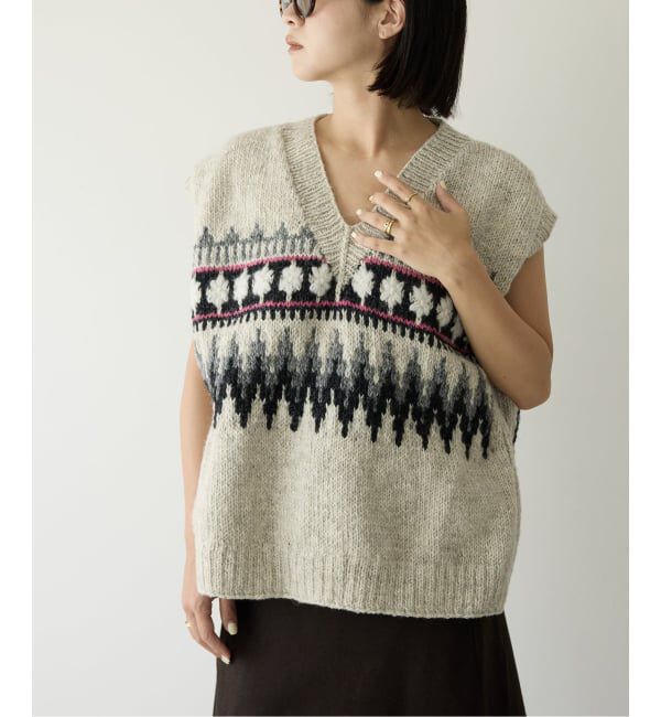 IENA LA BOUCLE「IENA LA BOUCLE ノルディックハンドニットベスト」|ベスト・ジレ|