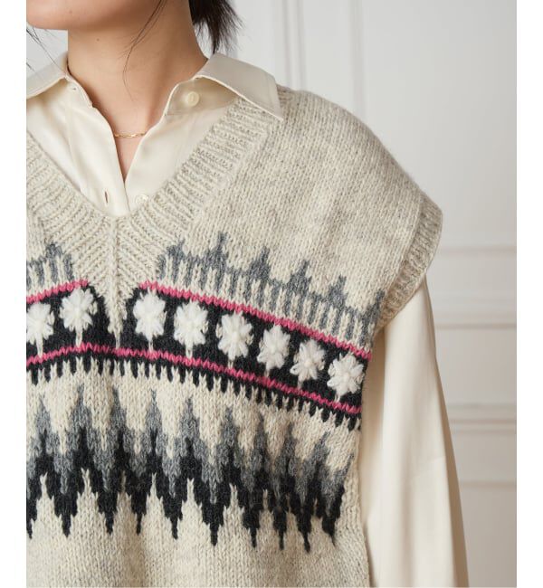 IENA LA BOUCLE「IENA LA BOUCLE ノルディックハンドニットベスト」|ベスト・ジレ|