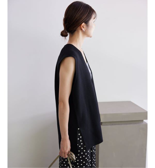 SLOBE IENA「《WEB限定/追加3》ダブルフェイスニットベスト」|ベスト・ジレ|