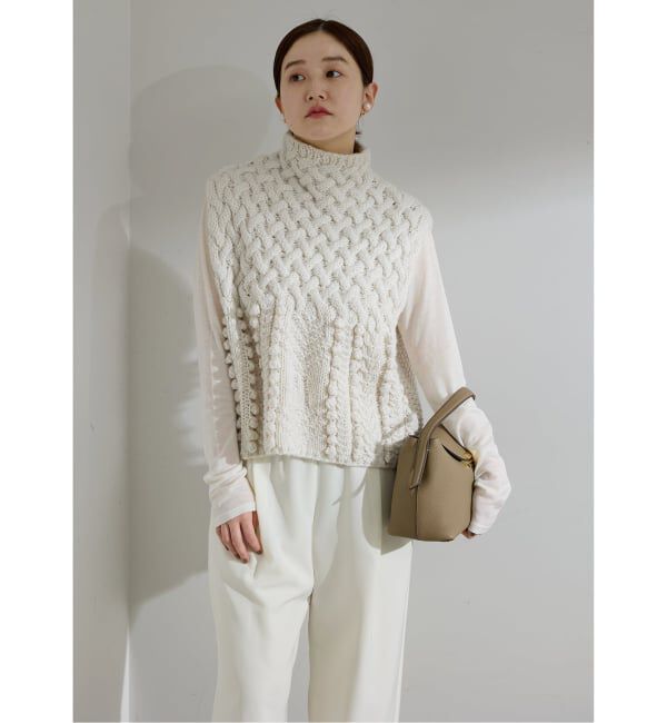 IENA「ハンドニットARANジレ」|ベスト・ジレ|