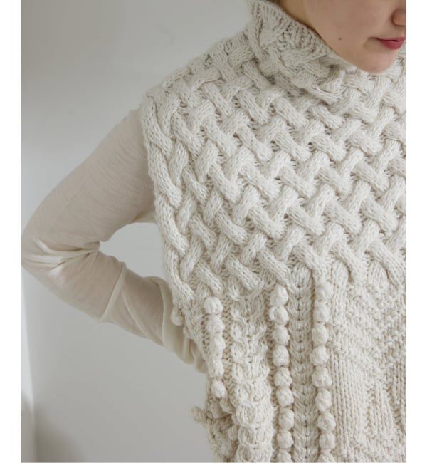 IENA「ハンドニットARANジレ」|ベスト・ジレ|