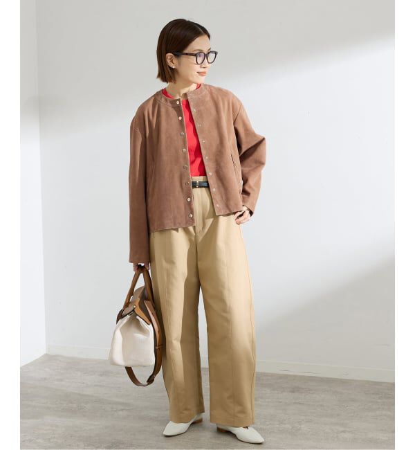 IENA「ラムスエードブルゾン」|ライダースジャケット|