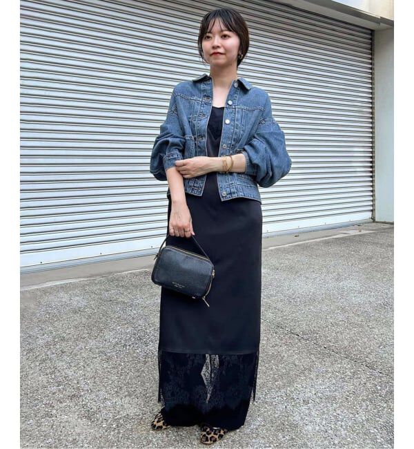 SLOBE IENA「《WEB限定/追加2予約》レースサテンワンピース」|ワンピース|