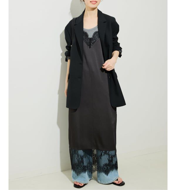 SLOBE IENA「《WEB限定/追加2予約》レースサテンワンピース」|ワンピース|