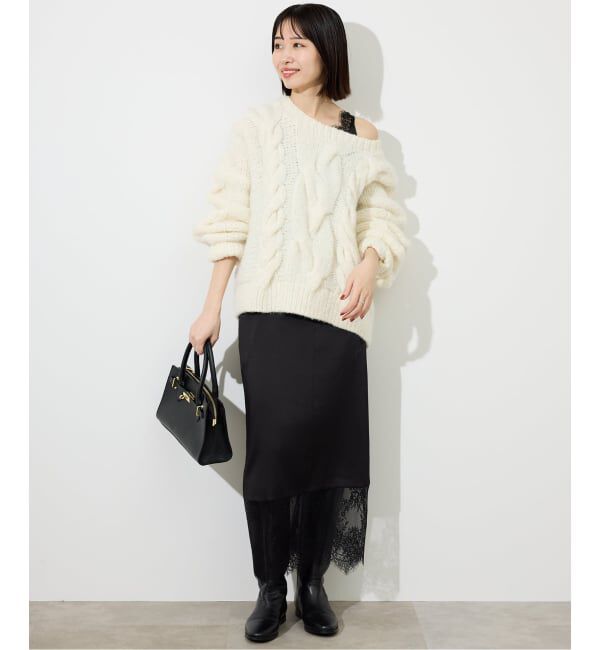 SLOBE IENA「《WEB限定/追加2予約》レースサテンワンピース」|ワンピース|