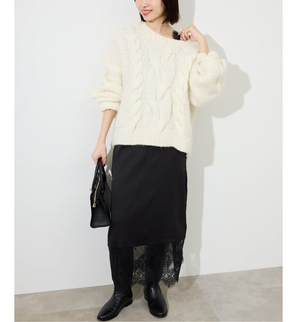 SLOBE IENA「《WEB限定/追加2予約》レースサテンワンピース」|ワンピース|