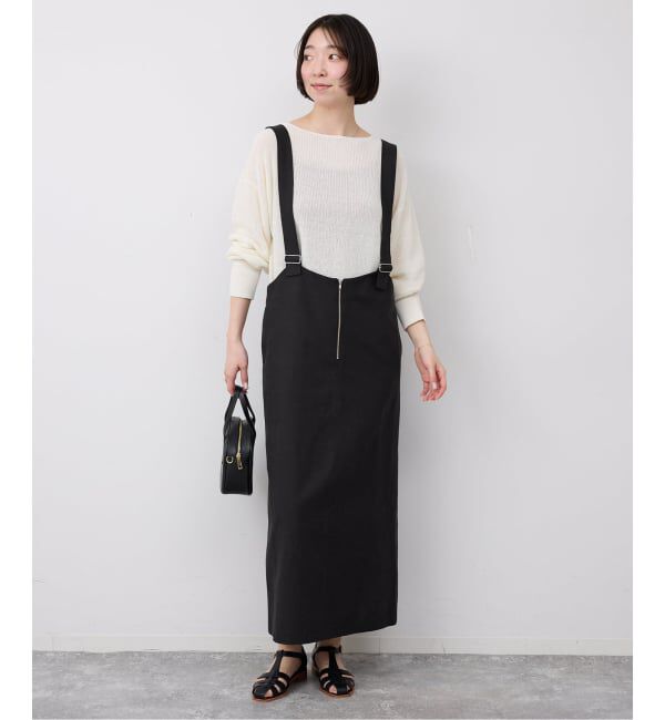 SLOBE IENA「《WEB限定》アイラインフロントジップジャンパースカート」|ワンピース|