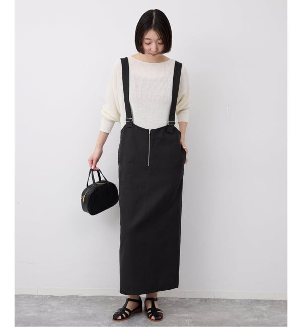 SLOBE IENA「《WEB限定》アイラインフロントジップジャンパースカート」|ワンピース|