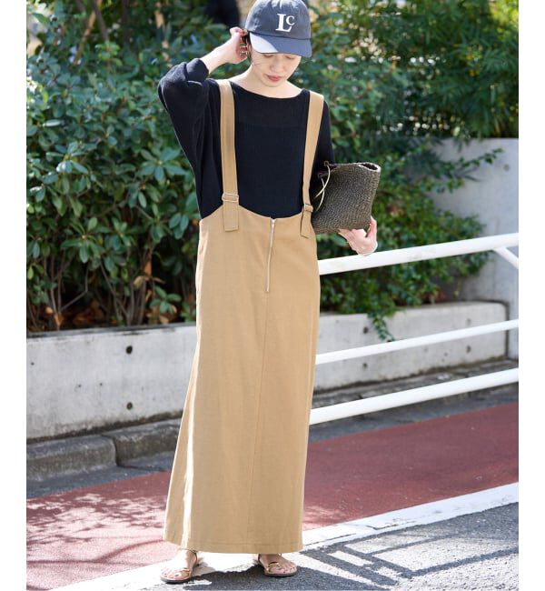 SLOBE IENA「《WEB限定》アイラインフロントジップジャンパースカート」|ワンピース|