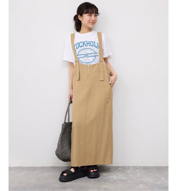 SLOBE IENA「《WEB限定》アイラインフロントジップジャンパースカート」|ワンピース|