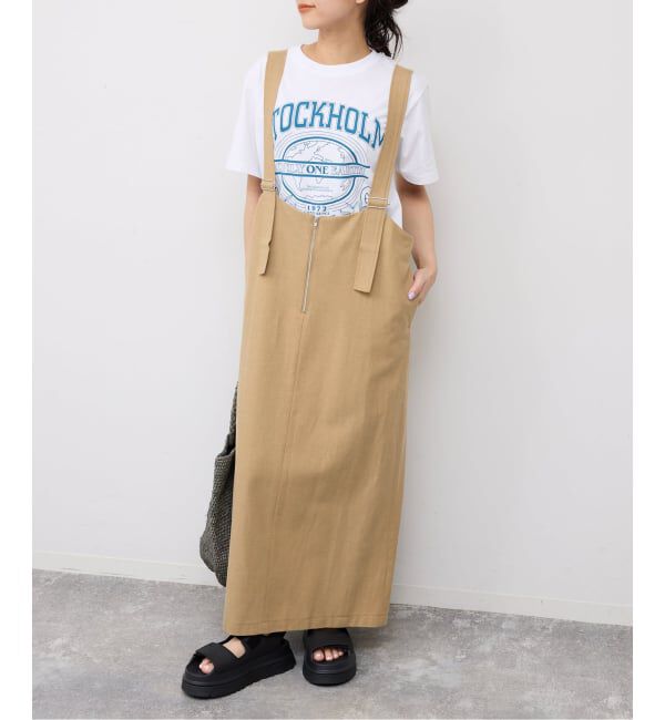 SLOBE IENA「《WEB限定》アイラインフロントジップジャンパースカート」|ワンピース|