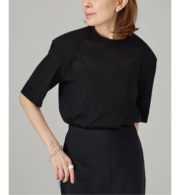 VERMEIL par iena「BOWTE バウト Organic Rib Dry Jersey Tシャツ 261020002」|Tシャツ・カットソー|ブラック