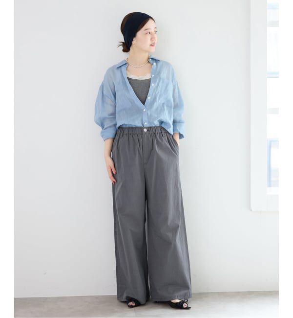 IENA「《予約/洗濯機洗い可》コットンサテンイージーワイドパンツ」|その他|