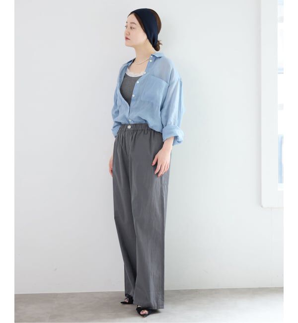 IENA「《予約/洗濯機洗い可》コットンサテンイージーワイドパンツ」|その他|