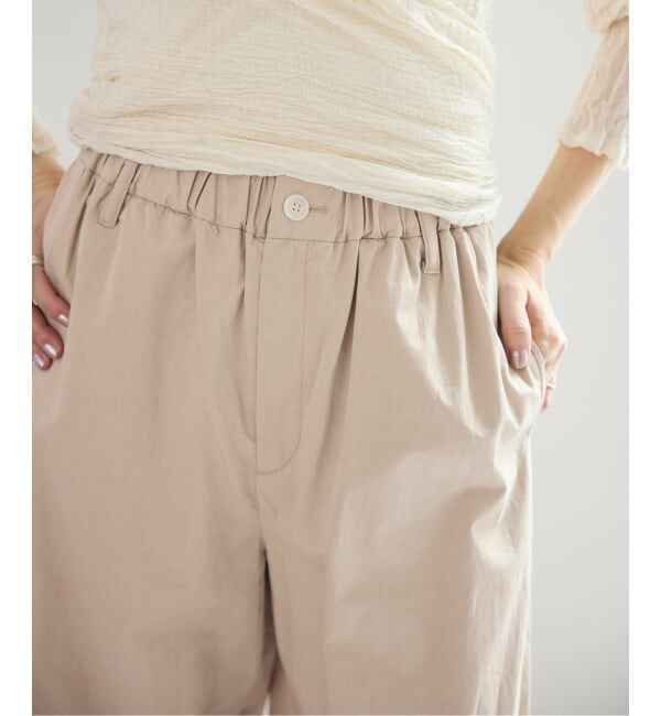 IENA「《予約/洗濯機洗い可》コットンサテンイージーワイドパンツ」|その他|