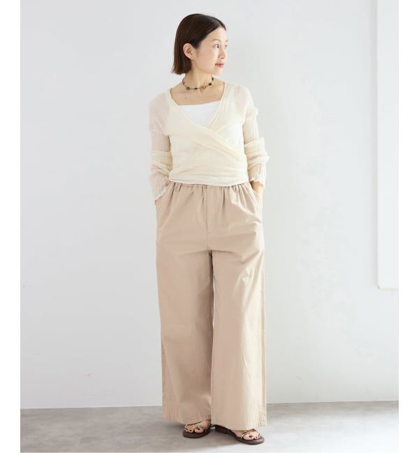 IENA「《予約/洗濯機洗い可》コットンサテンイージーワイドパンツ」|その他|