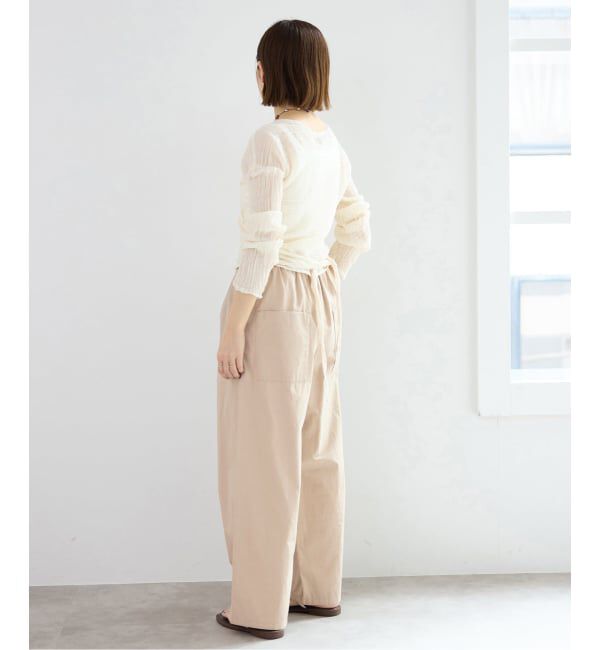 IENA「《予約/洗濯機洗い可》コットンサテンイージーワイドパンツ」|その他|