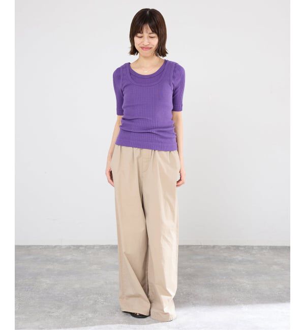 IENA「《予約/洗濯機洗い可》コットンサテンイージーワイドパンツ」|その他|