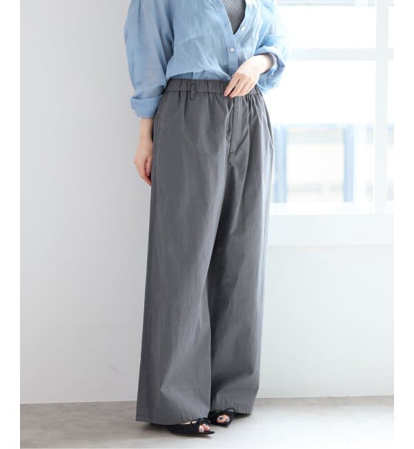 IENA「《予約/洗濯機洗い可》コットンサテンイージーワイドパンツ」|その他|